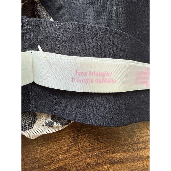 PINK Victoria's Secret Lace Triangle Bralette Bra Size Large Black Lace Racer - Picture 6 of 7